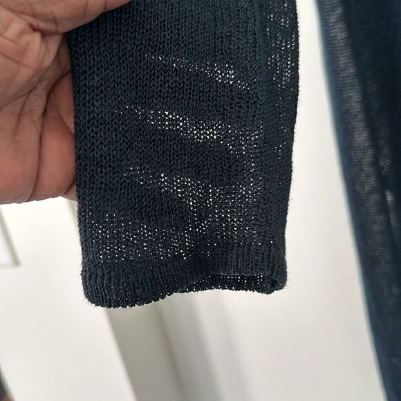 J. Jill Black Open Front Linen Blend Cardigan Sweater S - Picture 5 of 7